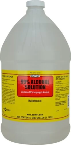 Durvet Isopropyl Alcohol 99% Solution Veterinary Supplies Clean Sanitize & Misc - 1 Gal - 4 Pack