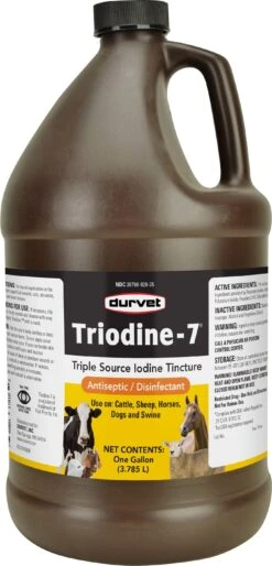 Durvet Triodine-7 Iodine Antiseptic Disinfectant Veterinary Supplies Sprays/Daubers - 1 Gal