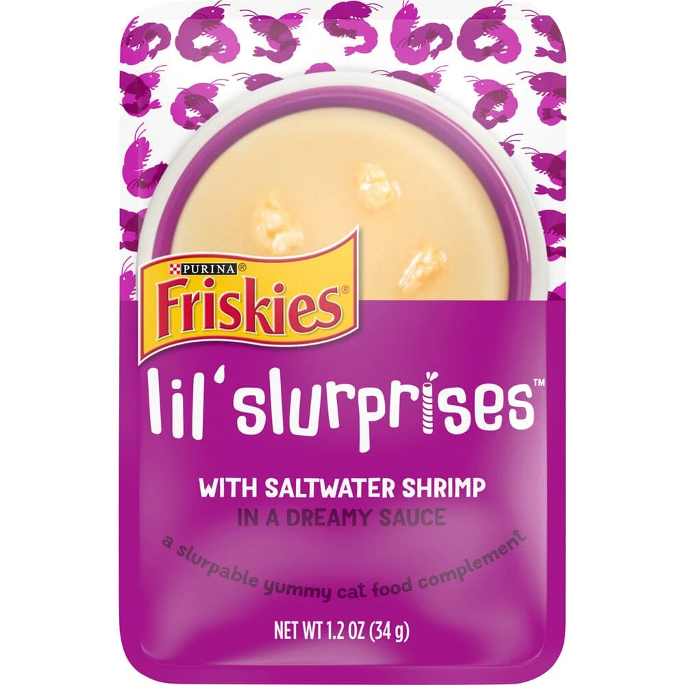 Friskies Lil Slurprises With Saltwater Shrimp Cat Food Compliment 3 Friskies Lil Slurprises With Saltwater Shrimp Cat Food Compliment