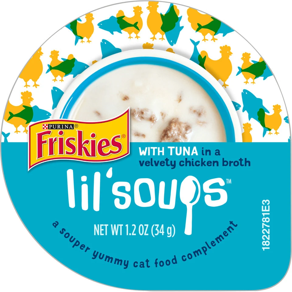 Friskies Natural Grain-Free Lil' Soups With Tuna In Chicken Broth Cat Food Compliment 3 Friskies Natural Grain-Free Lil' Soups With Tuna In Chicken Broth Cat Food Compliment