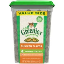 Greenies Feline SmartBites Hairball Control Chicken Dental Cat Treats - 16 Oz
