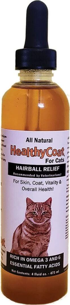 Healthycoat For Cats Natural Hairball Relief Cat Supplements - 4 Oz