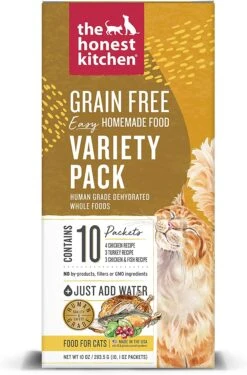 Honest Kitchen Cat Grain-Free Dehydrated 10 Pack Variety Pack - 1 Oz - Case Of 10