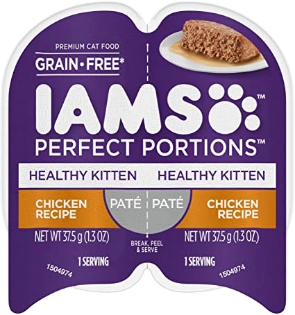 Iams Perfect Portions Kitten Cuts Chicken Canned Cat Food - 2.6 Oz - Case Of 24 3 Iams Perfect Portions Kitten Cuts Chicken Canned Cat Food - 2.6 Oz - Case Of 24