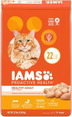 Iams ProActive Health Original Adult Chicken Dry Cat Food - 22 Lb Bag