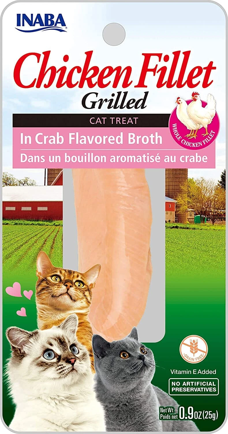 Inaba Chicken Fillet Grilled With Flavored Broth Cat Treats - Crab - .9 Oz - 6 Pack 3 Inaba Chicken Fillet Grilled With Flavored Broth Cat Treats - Crab - .9 Oz - 6 Pack