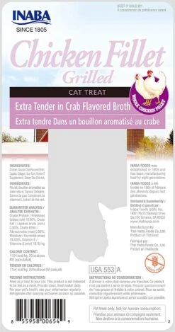 Inaba Chicken Fillet Grilled Xtend With Flavor Broth Cat Treats - Crab - .9 Oz - 6 Pack -Weruva Shop inaba chicken fillet grilled xtend with flavor broth cat treats crab 9 oz 6 pack 483634