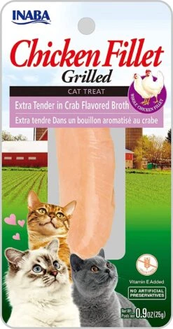 Inaba Chicken Fillet Grilled Xtend With Flavor Broth Cat Treats - Crab - .9 Oz - 6 Pack