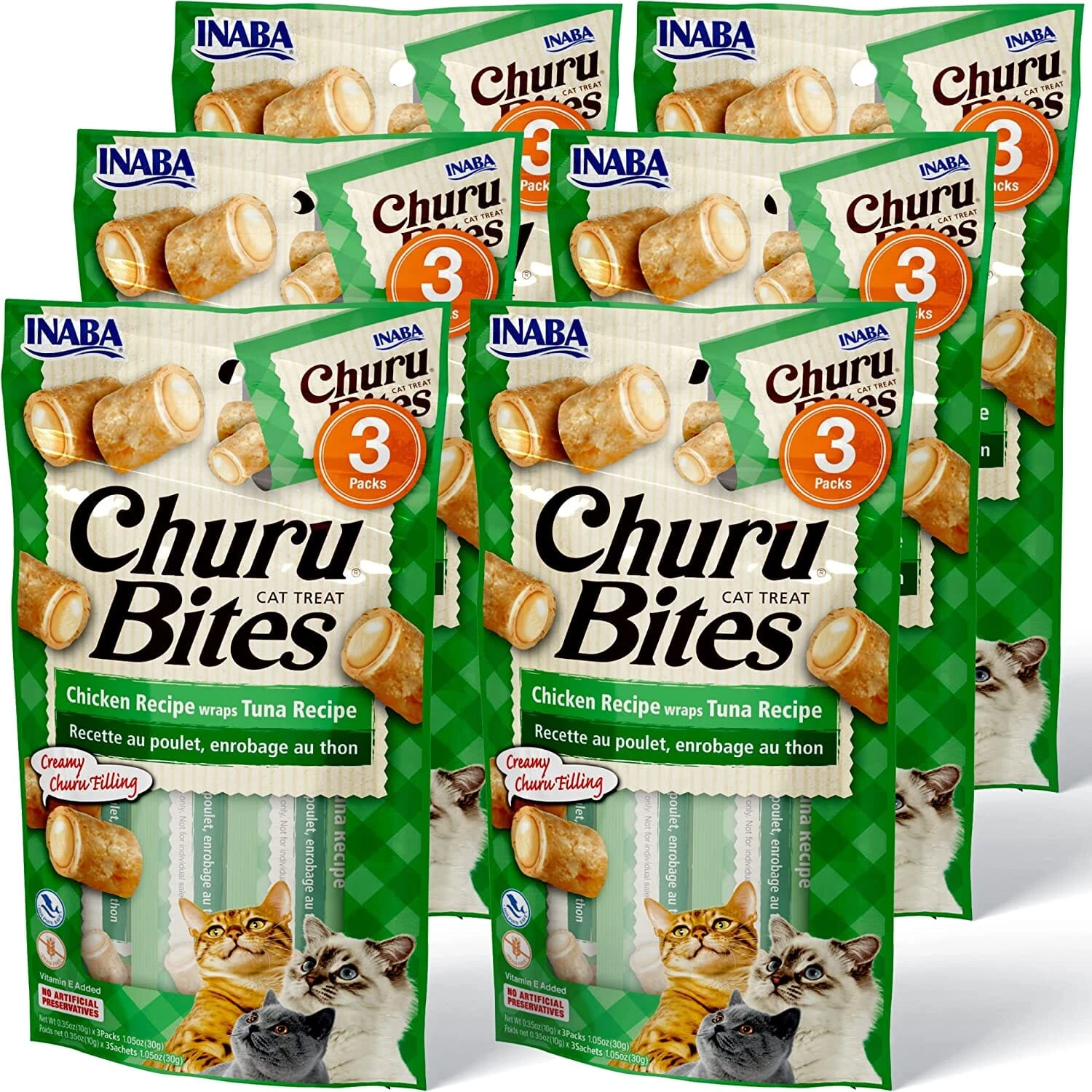 Inaba Churu Bites Cat Treats - Tuna - .35 Oz - 3 Pack - 6 Pack 4 Inaba Churu Bites Cat Treats - Tuna - .35 Oz - 3 Pack - 6 Pack - Image 2