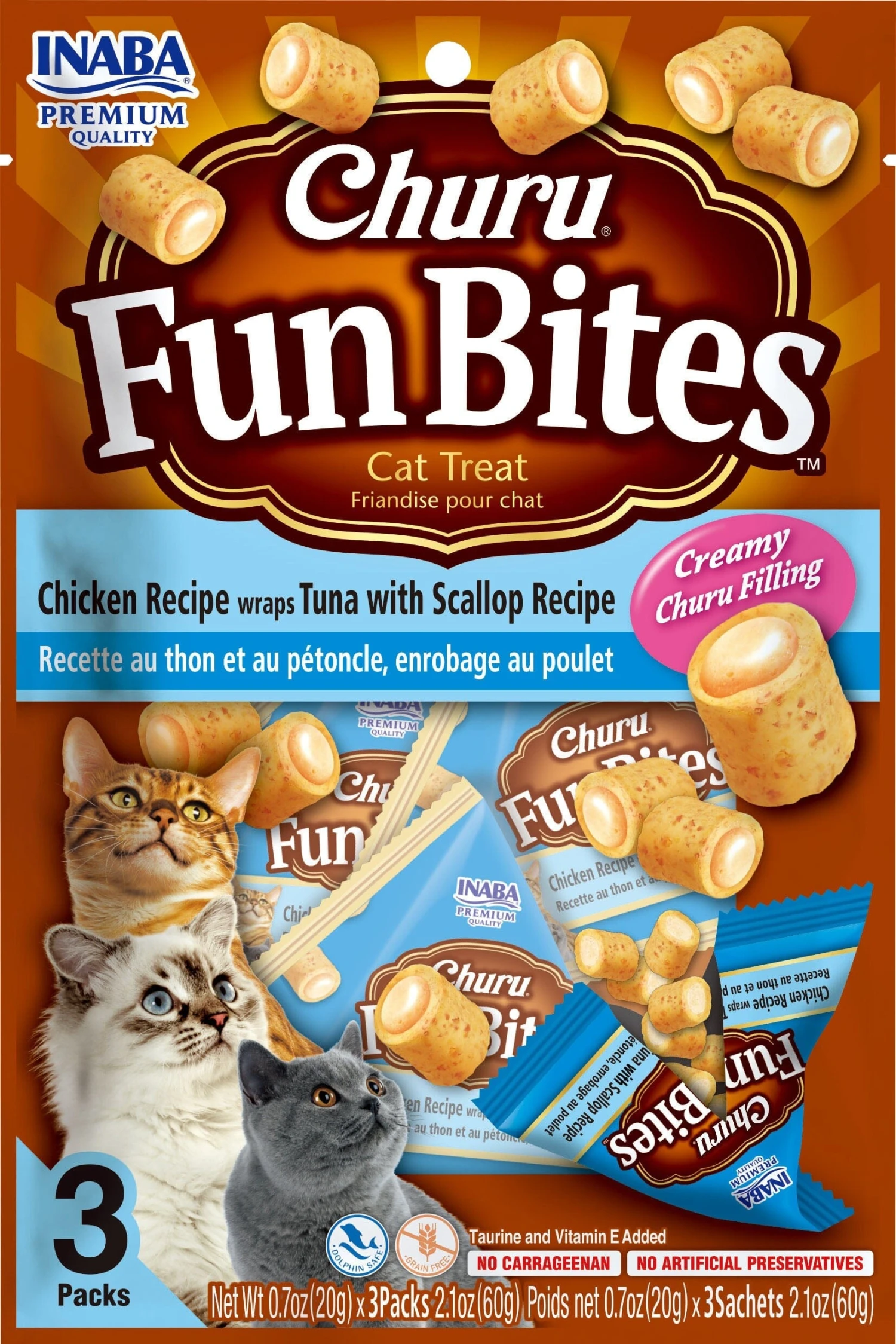 Inaba Churu Fun Bites Cat Treats - Tuna And Scallop - 2.01 Oz - 6 Pack 3 Inaba Churu Fun Bites Cat Treats - Tuna And Scallop - 2.01 Oz - 6 Pack
