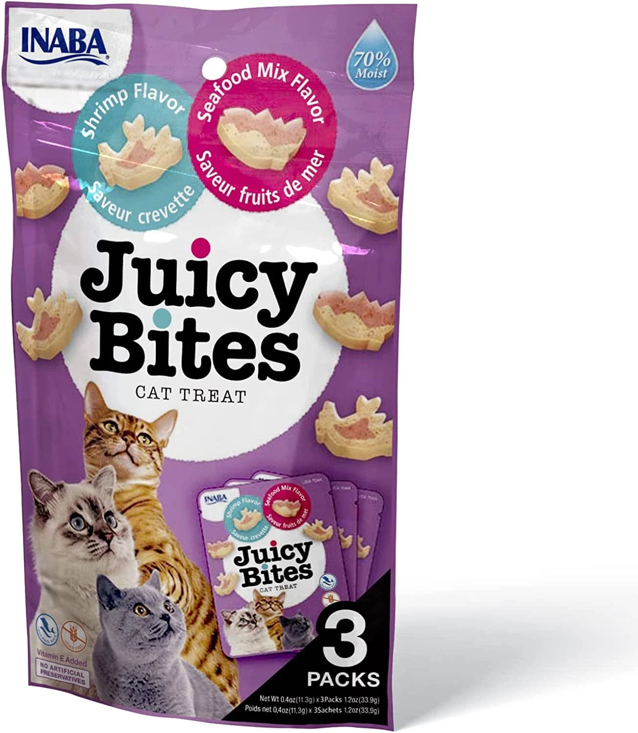 Inaba Juicy Bites Cat Treats - Shrimp And Seafood - .4 Oz - 3 Pack - 6 Pack 4 Inaba Juicy Bites Cat Treats - Shrimp And Seafood - .4 Oz - 3 Pack - 6 Pack - Image 2