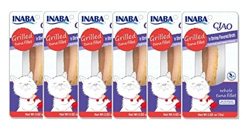 Inaba Tuna Fillet Grilled With Flavored Broth Cat Treats - Shrimp - .52 Oz - 6 Pack 3 Inaba Tuna Fillet Grilled With Flavored Broth Cat Treats - Shrimp - .52 Oz - 6 Pack
