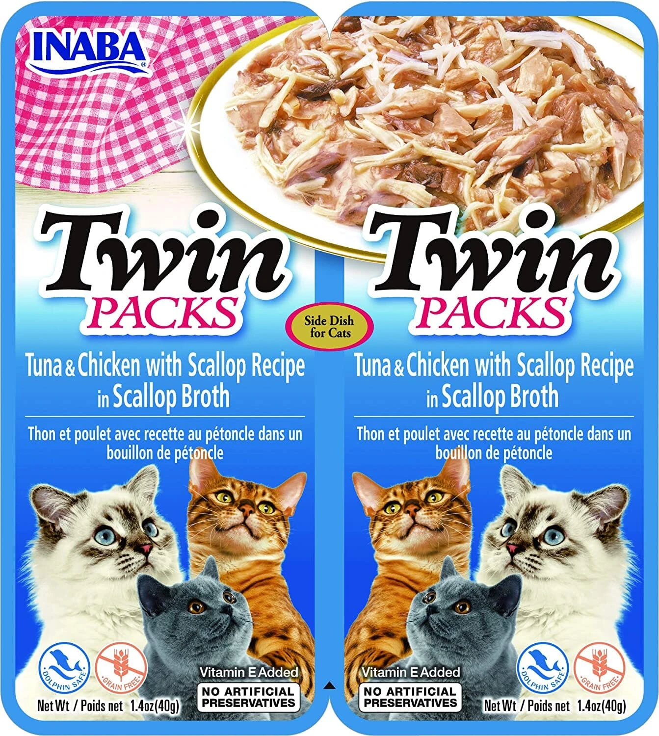 Inaba Twin Packs In Flavored Broth Cat Treats - Tuna Chicken And Scallop - 1.4 Oz - 2 Pack - 6 Pack 4 Inaba Twin Packs In Flavored Broth Cat Treats - Tuna Chicken And Scallop - 1.4 Oz - 2 Pack - 6 Pack - Image 2
