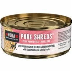 Koha Grain-Free Shredded Chicken Salmon Canned Cat Food - 5.5 Oz - Case Of 12