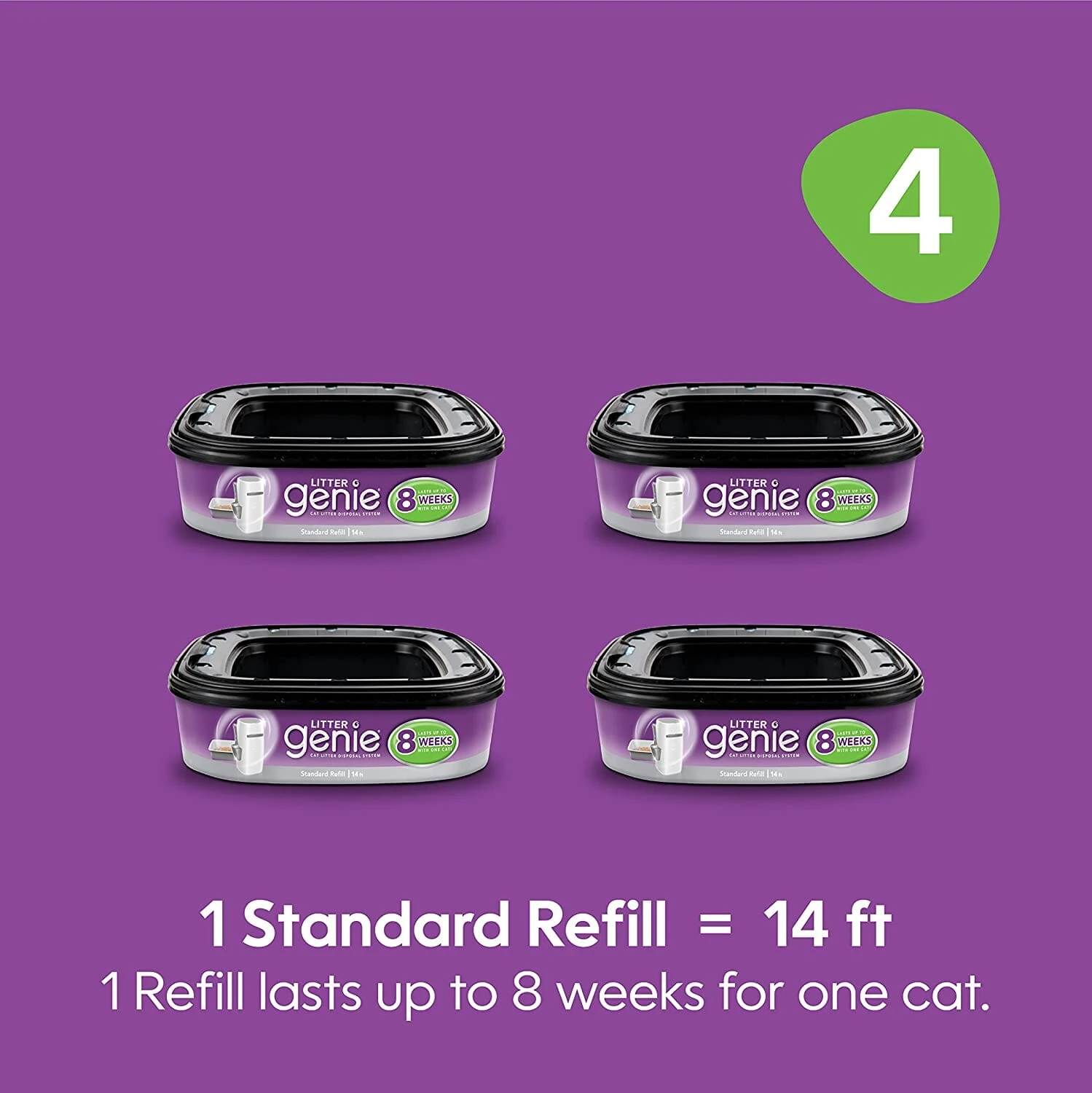 Litter Genie Litter Genie Plus Refill Cat Litter Disposal System - Black - 4 Pack 3 Litter Genie Litter Genie Plus Refill Cat Litter Disposal System - Black - 4 Pack