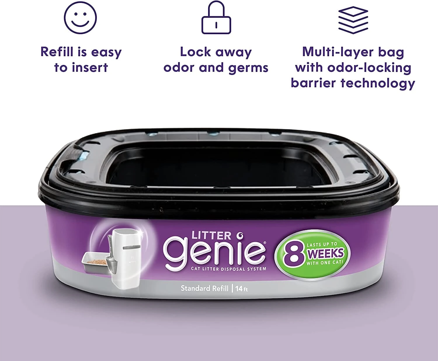 Litter Genie Litter Genie Plus Refill Cat Litter Disposal System - Black - 4 Pack 5 Litter Genie Litter Genie Plus Refill Cat Litter Disposal System - Black - 4 Pack - Image 3