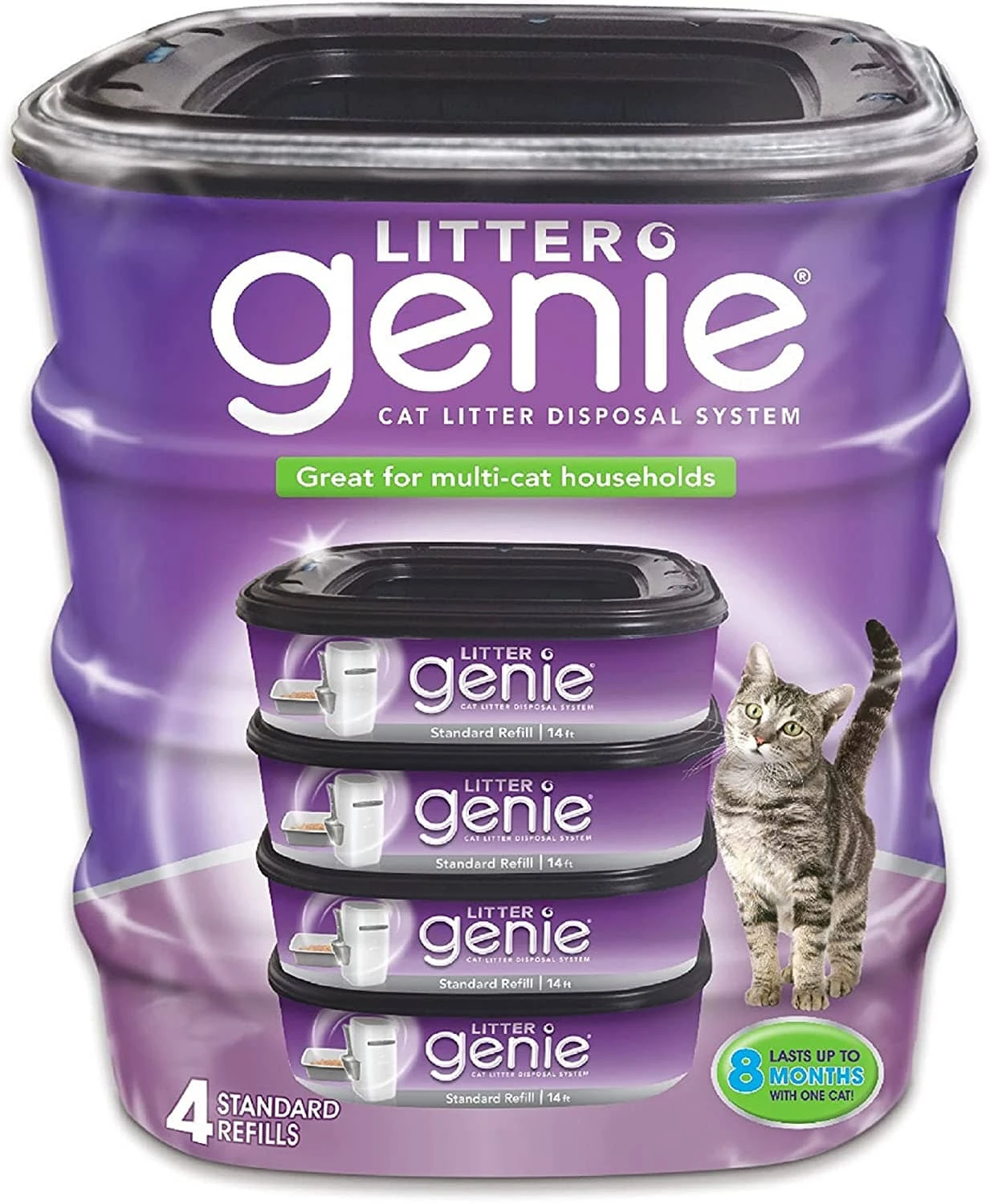 Litter Genie Litter Genie Plus Refill Cat Litter Disposal System - Black - 4 Pack 4 Litter Genie Litter Genie Plus Refill Cat Litter Disposal System - Black - 4 Pack - Image 2