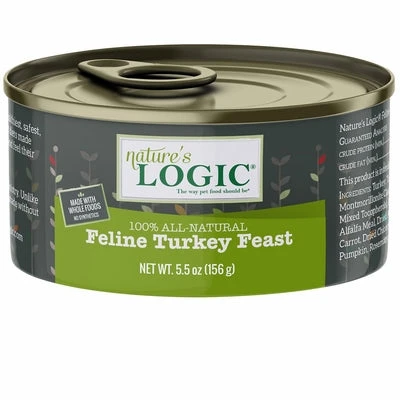 Nature's Logic Feline Turkey Canned Cat Food - 5.5 Oz Cans - Case Of 24 3 Nature's Logic Feline Turkey Canned Cat Food - 5.5 Oz Cans - Case Of 24