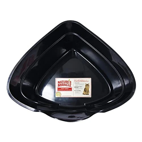Nature's Miracle Nature's Mircale High Sided Corner Cat Litter Box - Black - 26 X 23 X 10 In 3 Nature's Miracle Nature's Mircale High Sided Corner Cat Litter Box - Black - 26 X 23 X 10 In