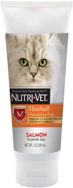 Nutri-Vet Cat Hairball Relief Paw-Gel Salmon Flavor - 3 Oz Tube