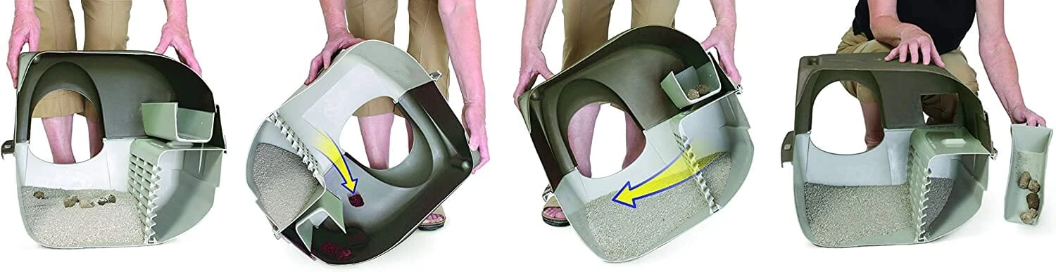 Omega Paw Omega Paw Self-Cleaning Cat Litter Box - Brown/Taupe - Medium 7 Omega Paw Omega Paw Self-Cleaning Cat Litter Box - Brown/Taupe - Medium - Image 5