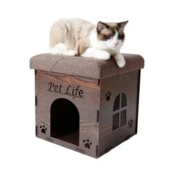 Pet Life ® 'Kitty Kallapse' Collapsible Folding Kitty Cat House Tree Bed Ottoman Bench Furniture 10 Pet Life ® 'Kitty Kallapse' Collapsible Folding Kitty Cat House Tree Bed Ottoman Bench Furniture -Weruva Shop pet life r kitty kallapse collapsible folding kitty cat house tree bed ottoman bench furniture 143603