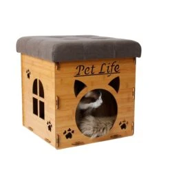 Pet Life ® 'Kitty Kallapse' Collapsible Folding Kitty Cat House Tree Bed Ottoman Bench Furniture 11 Pet Life ® 'Kitty Kallapse' Collapsible Folding Kitty Cat House Tree Bed Ottoman Bench Furniture -Weruva Shop pet life r kitty kallapse collapsible folding kitty cat house tree bed ottoman bench furniture 210806