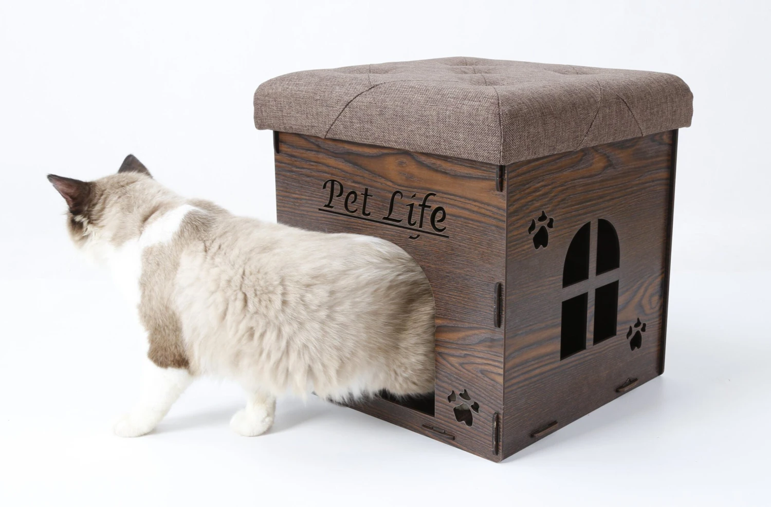 Pet Life ® 'Kitty Kallapse' Collapsible Folding Kitty Cat House Tree Bed Ottoman Bench Furniture 8 Pet Life ® 'Kitty Kallapse' Collapsible Folding Kitty Cat House Tree Bed Ottoman Bench Furniture - Image 6