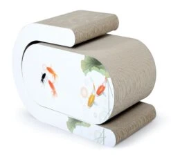 Pet Life ® 'Shellack' Premium Quality 2-In-1 Modern Designer Removable Modular Kitty Cat Scratcher Lounger Lounge With Catnip