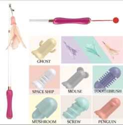 Pet Life ® 'Wander-cat' Customizeable And Extendable 10-in-1 Attachment Laser Cat Teaser