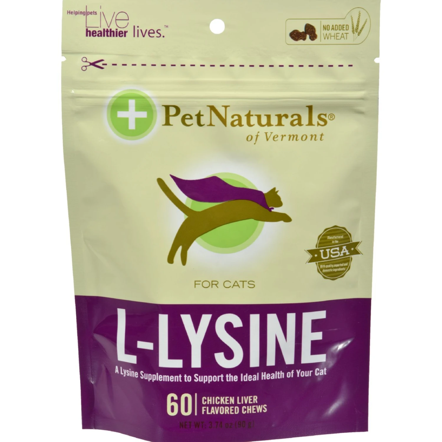Pet Naturals Of Vermont L-Lysine Supplements For Cats - 60 Chew Pouch 3 Pet Naturals Of Vermont L-Lysine Supplements For Cats - 60 Chew Pouch