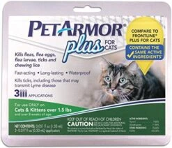 Petarmor Plus Topical Flea And Tick For Cats - Under 1.5 Lbs - 3 Pack