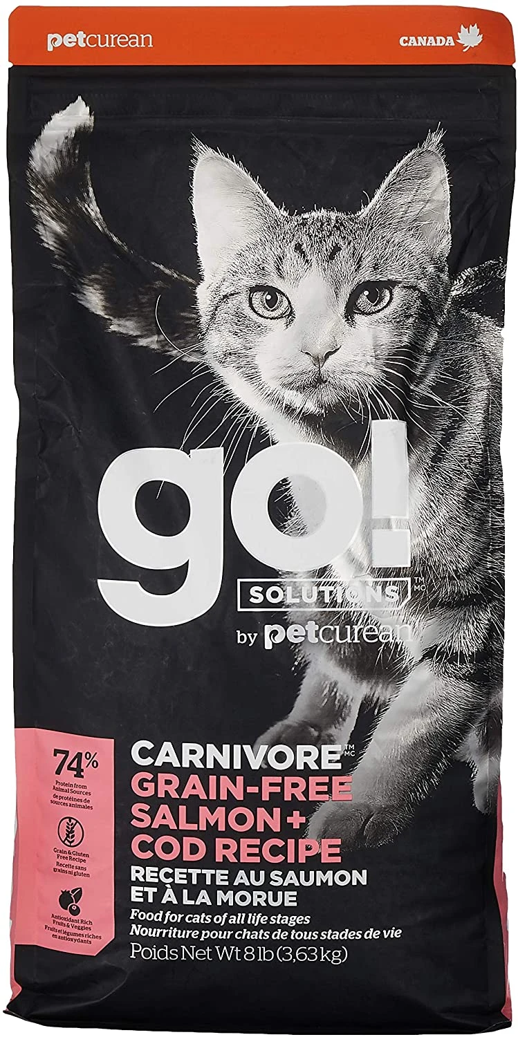Petcurean GO! Carnivore Grain-Free Salmon & Cod Cat Dry Cat Food - 8 Lb Bag 3 Petcurean GO! Carnivore Grain-Free Salmon & Cod Cat Dry Cat Food - 8 Lb Bag