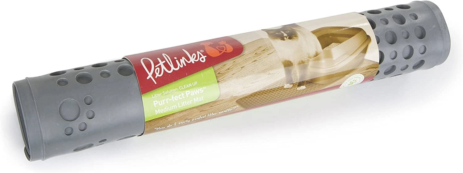 Petlinks Petlinks Purr-Fect Paws Cat Litter Mat - Gray - Medium 6 Petlinks Petlinks Purr-Fect Paws Cat Litter Mat - Gray - Medium - Image 4