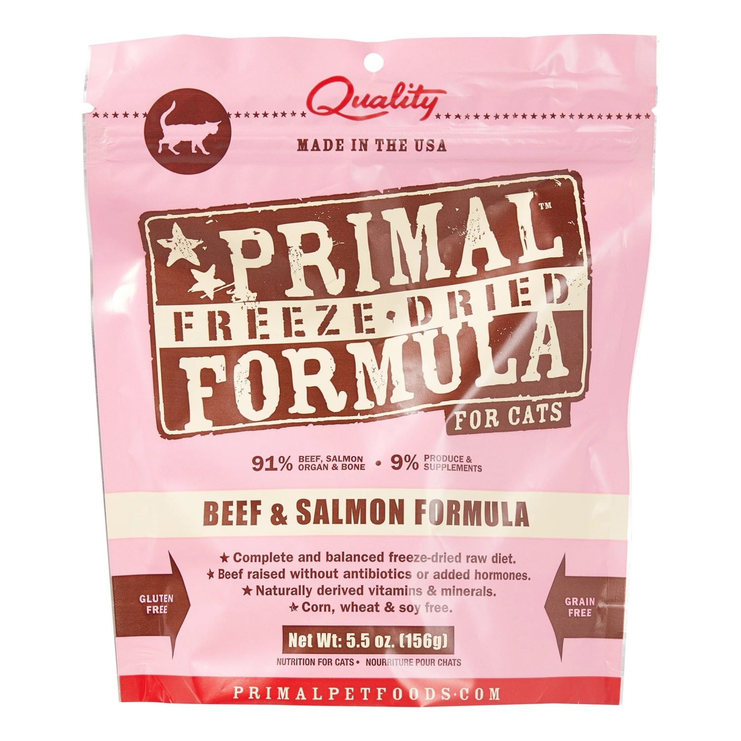 Primal Freeze-Dried Cat Food Nuggets Beef Salmon - 5.5 Oz 3 Primal Freeze-Dried Cat Food Nuggets Beef Salmon - 5.5 Oz
