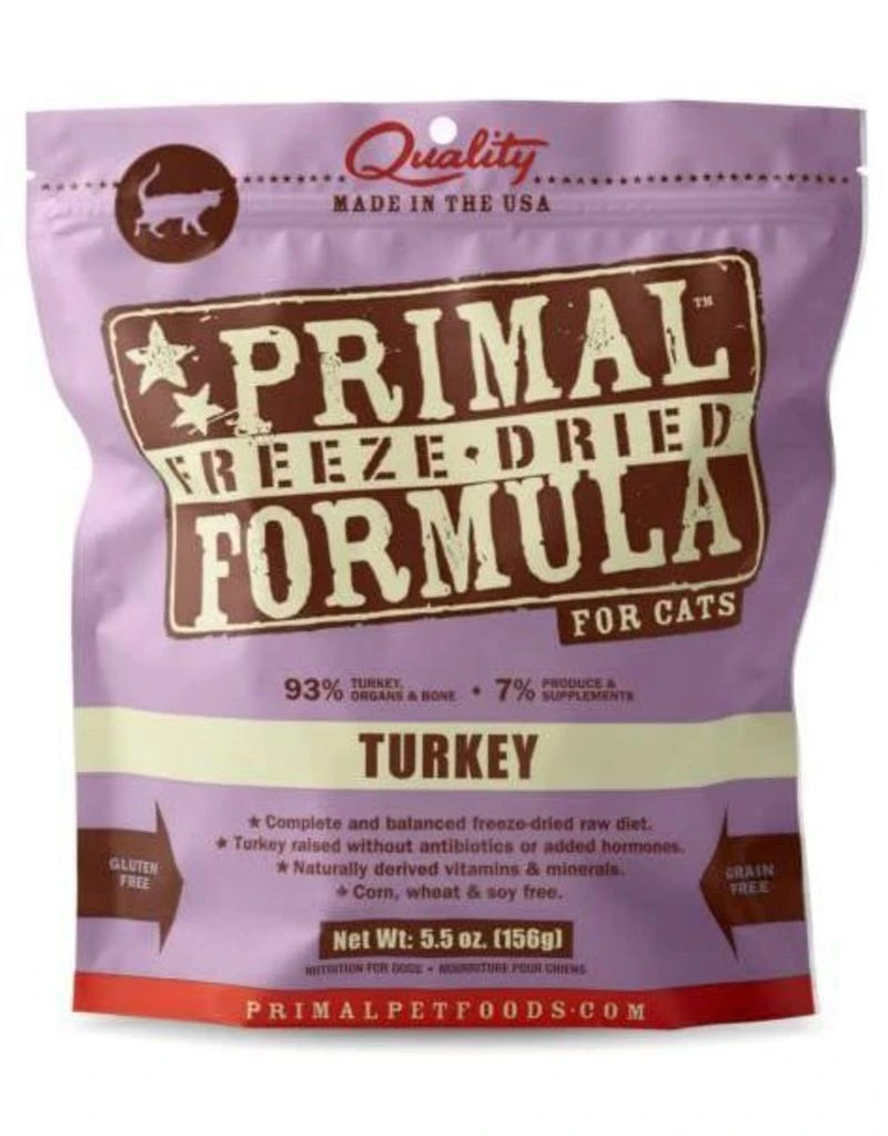 Primal Freeze-Dried Cat Food Nuggets Turkey - 5.5 Oz 3 Primal Freeze-Dried Cat Food Nuggets Turkey - 5.5 Oz