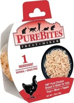 Purebites Chicken Breast In Water - Clipstrip - 1.76 Oz Trays Cat Toppers And Mixers - Case Of 12