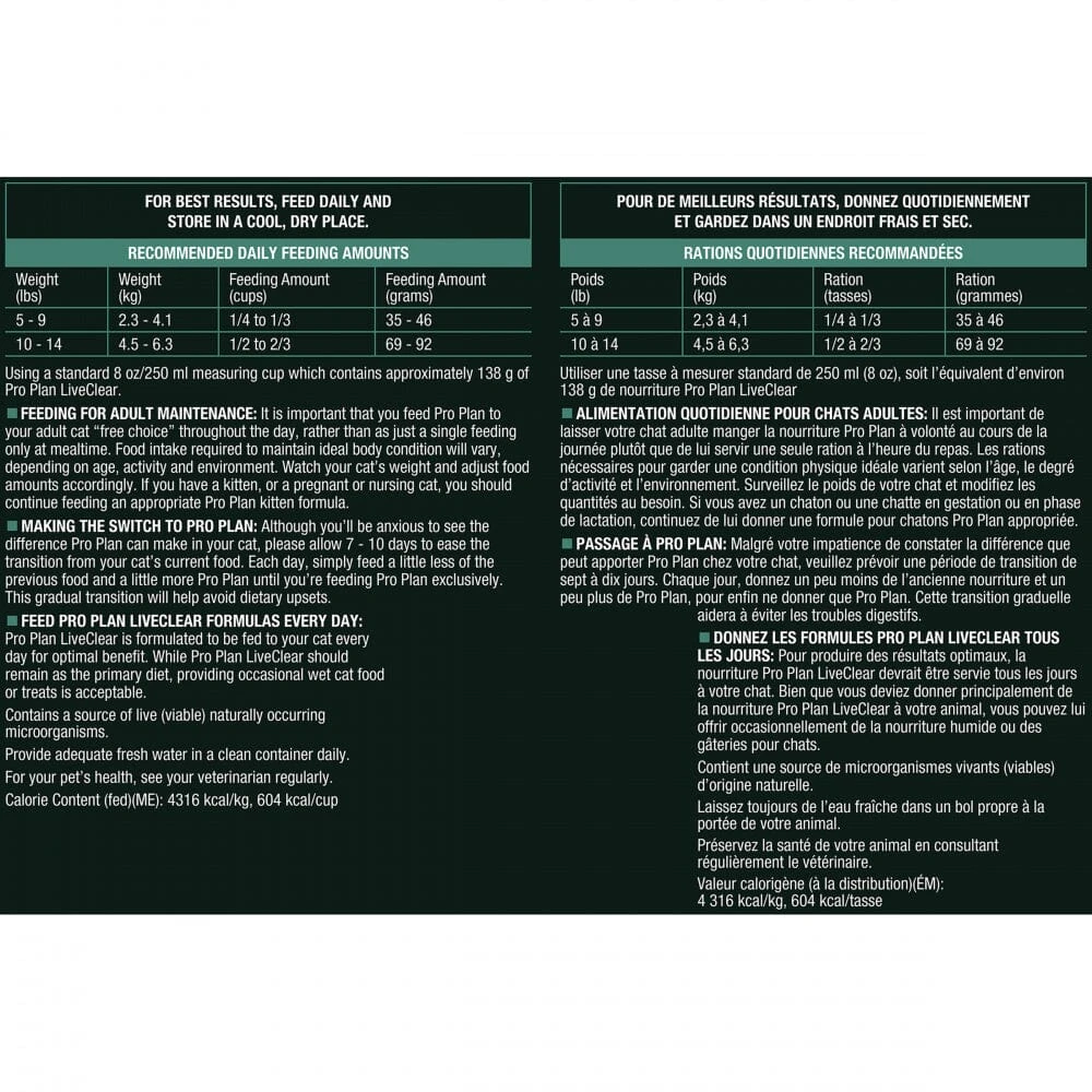 Purina Pro Plan LIVECLEAR Senior Adult Prime Plus Longer Life Formula Cat Food 10 Purina Pro Plan LIVECLEAR Senior Adult Prime Plus Longer Life Formula Cat Food - Image 8