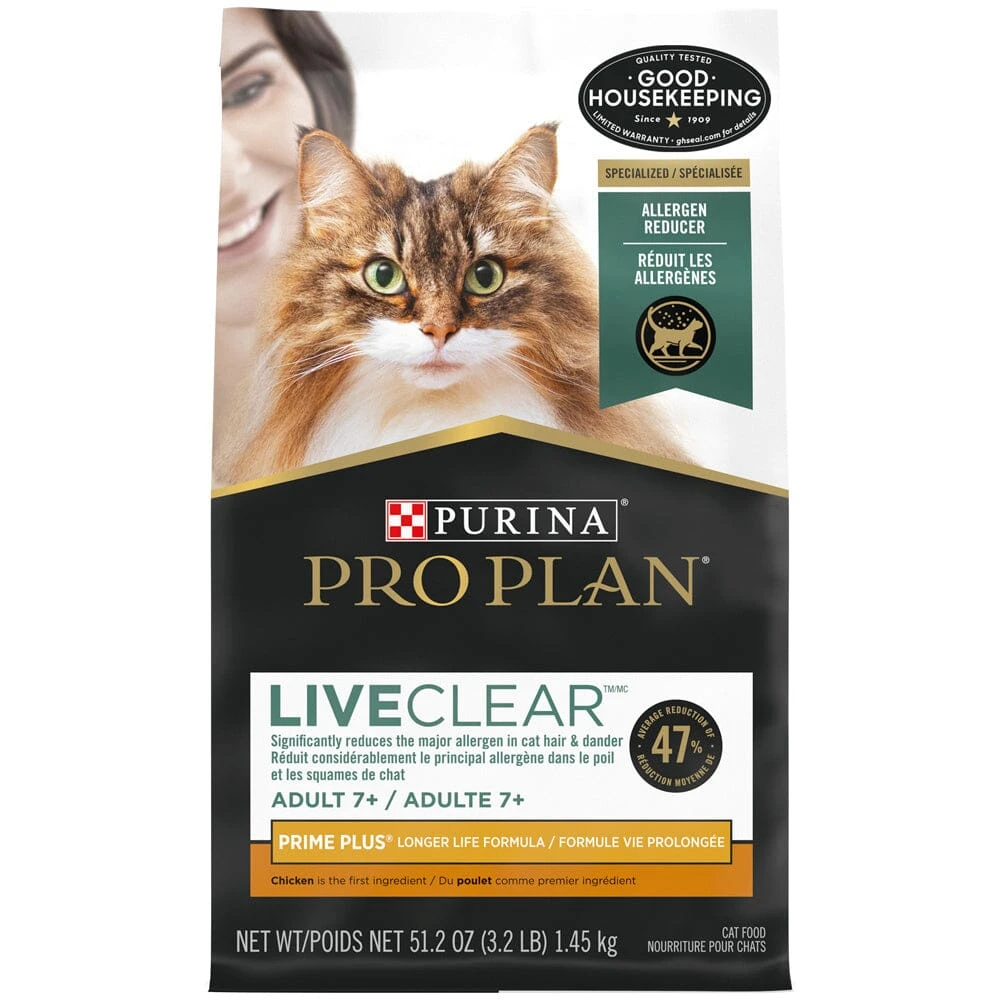 Purina Pro Plan LIVECLEAR Senior Adult Prime Plus Longer Life Formula Cat Food 3 Purina Pro Plan LIVECLEAR Senior Adult Prime Plus Longer Life Formula Cat Food