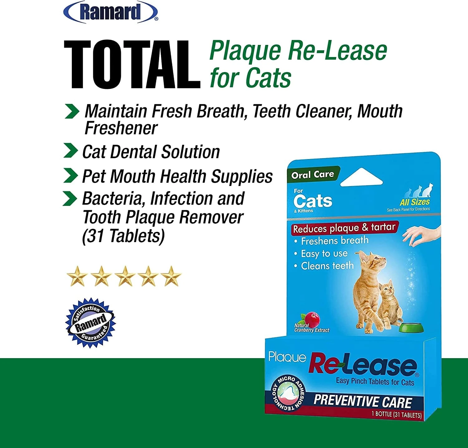 Ramard Ramard Plaque Re-Lease Oral Care For Cats - 31 Count 5 Ramard Ramard Plaque Re-Lease Oral Care For Cats - 31 Count - Image 3