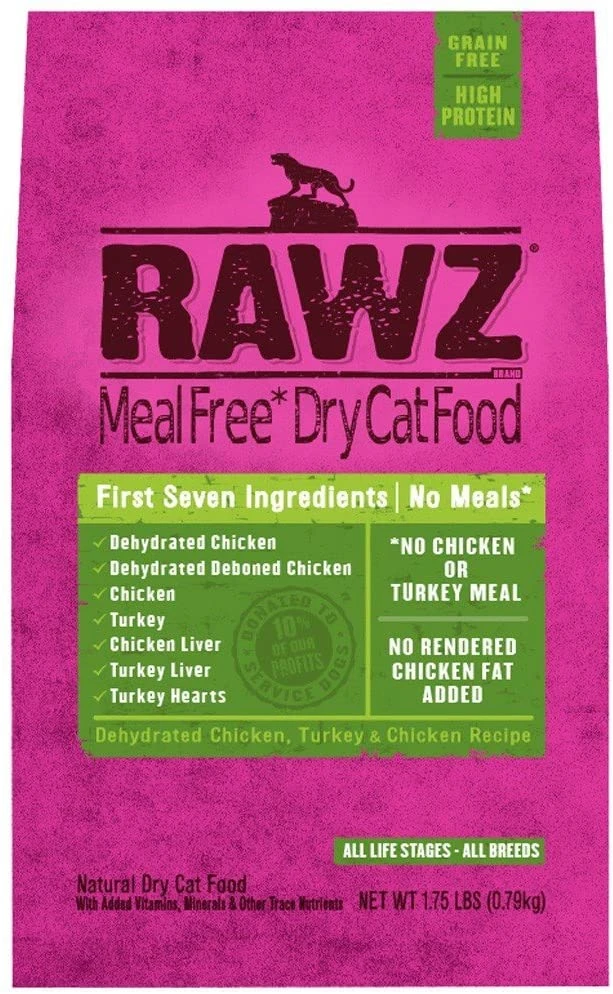 Rawz Meal-Free Chicken & Turkey Dry Cat Food - 1.75 Lb Bag 3 Rawz Meal-Free Chicken & Turkey Dry Cat Food - 1.75 Lb Bag