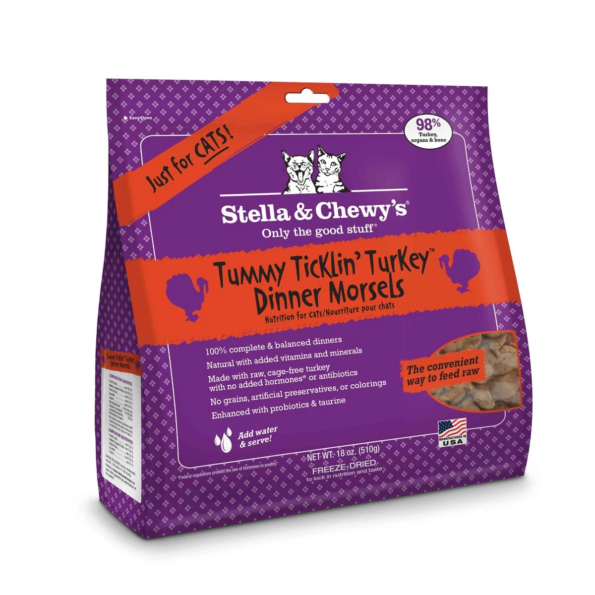 Stella & Chewy's Dinner Tummy Ticklin' Turkey Freeze-Dried Cat Food - 18 Oz 3 Stella & Chewy's Dinner Tummy Ticklin' Turkey Freeze-Dried Cat Food - 18 Oz