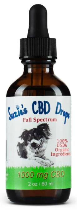 Suzie's CBD Treats Extra Strength Dog And Cat Health Supplements - 2 Oz (1000mg) CBD Dropper