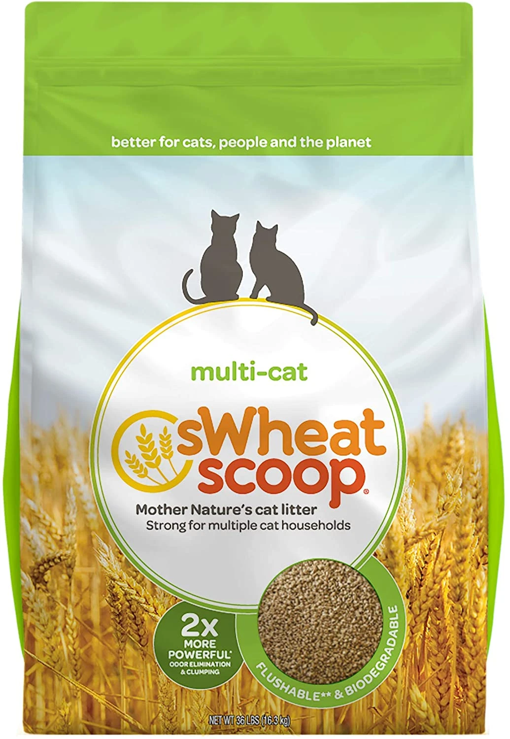 Swheat Scoop Multi-Cat Wheat Cat Litter - 36 Lb Bag 3 Swheat Scoop Multi-Cat Wheat Cat Litter - 36 Lb Bag