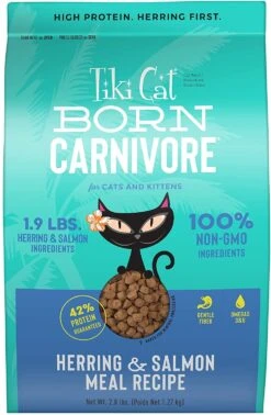 Tiki Cat Born Carnivore Non-GMO Herring & Salmon Non Kibble Dry Cat Food - 2.8 Lb Bag