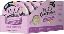 Tiki Cat Complements Chicken & Duck Cat Food Toppers And Crunchers - 2.1 Oz Cups - Case Of 8