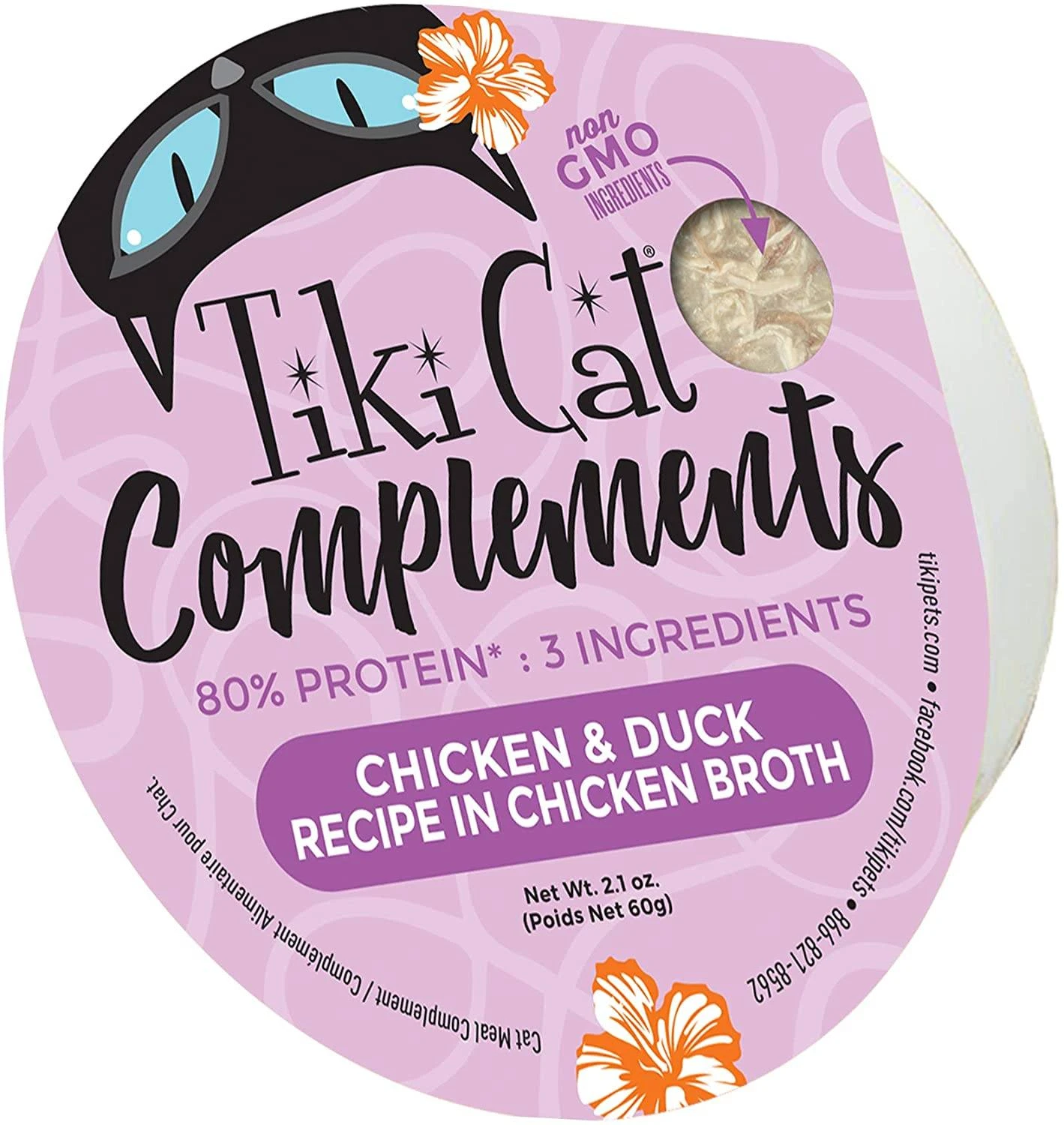 Tiki Cat Complements Chicken & Duck Cat Food Toppers And Crunchers - 2.1 Oz Cups - Case Of 8 4 Tiki Cat Complements Chicken & Duck Cat Food Toppers And Crunchers - 2.1 Oz Cups - Case Of 8 - Image 2