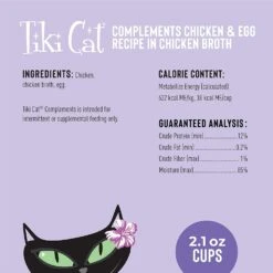 Tiki Cat Complements Chicken& Egg Cat Food Toppers And Crunchers - 2.1 Oz Cups - Case Of 8 -Weruva Shop tiki cat complements chicken egg cat food toppers and crunchers 21 oz cups case of 8 657430