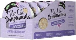 Tiki Cat Complements Chicken& Egg Cat Food Toppers And Crunchers - 2.1 Oz Cups - Case Of 8