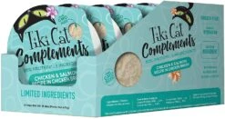 Tiki Cat Complements Chicken & Salmon Cat Food Toppers And Crunchers - 2.1 Oz Cups - Case Of 8